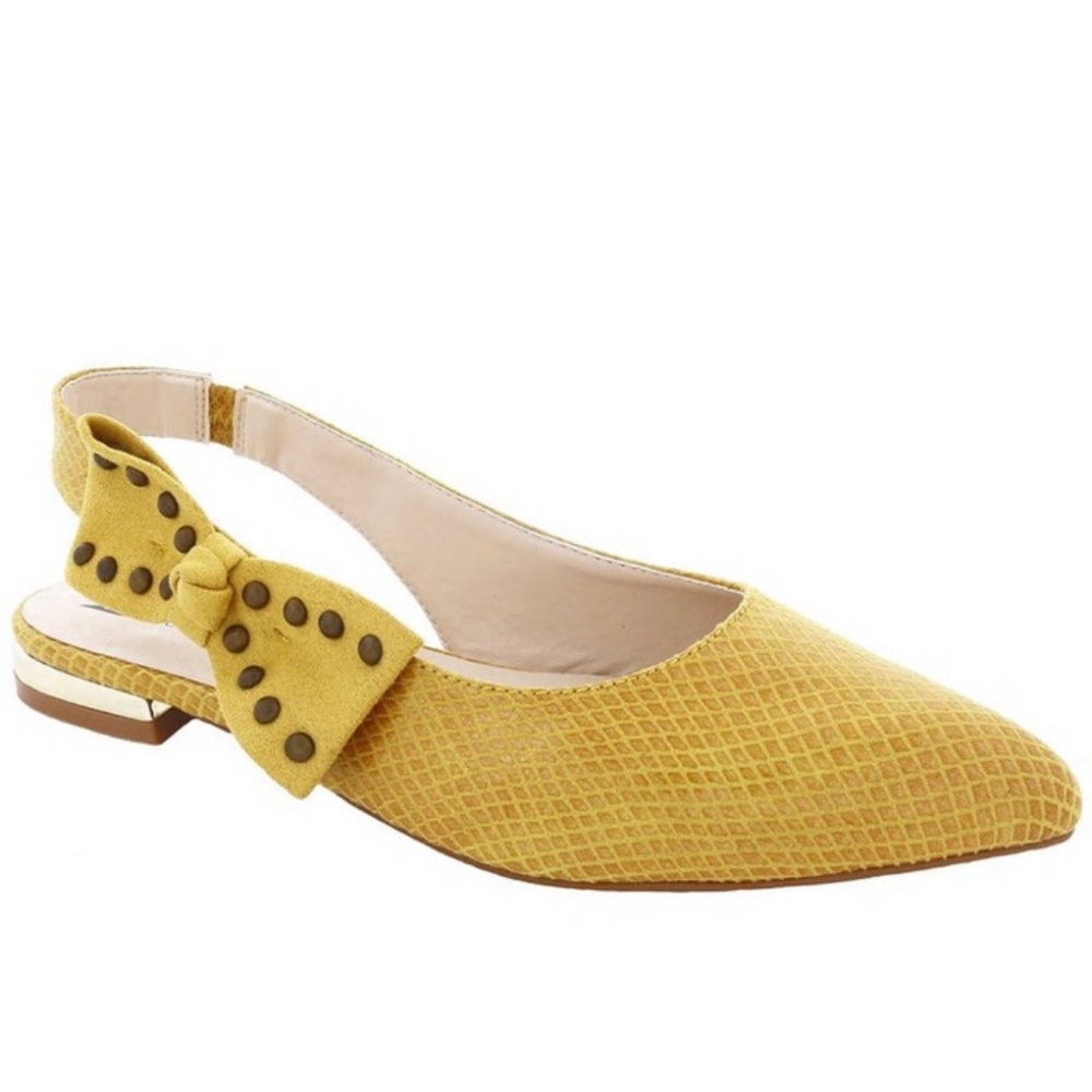 BELLINI/ Women’s Flawless  Faux Reptile Yellow Slingback Flat Size 10